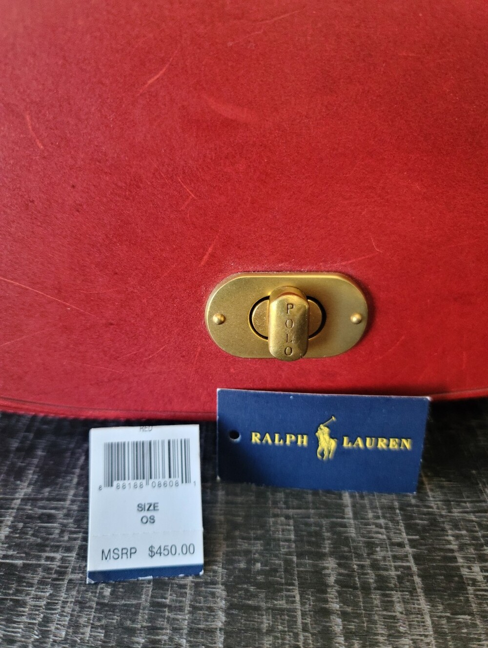 Polo Ralph Lauren Red Leather Saddle Bag - Picture 14 of 14
